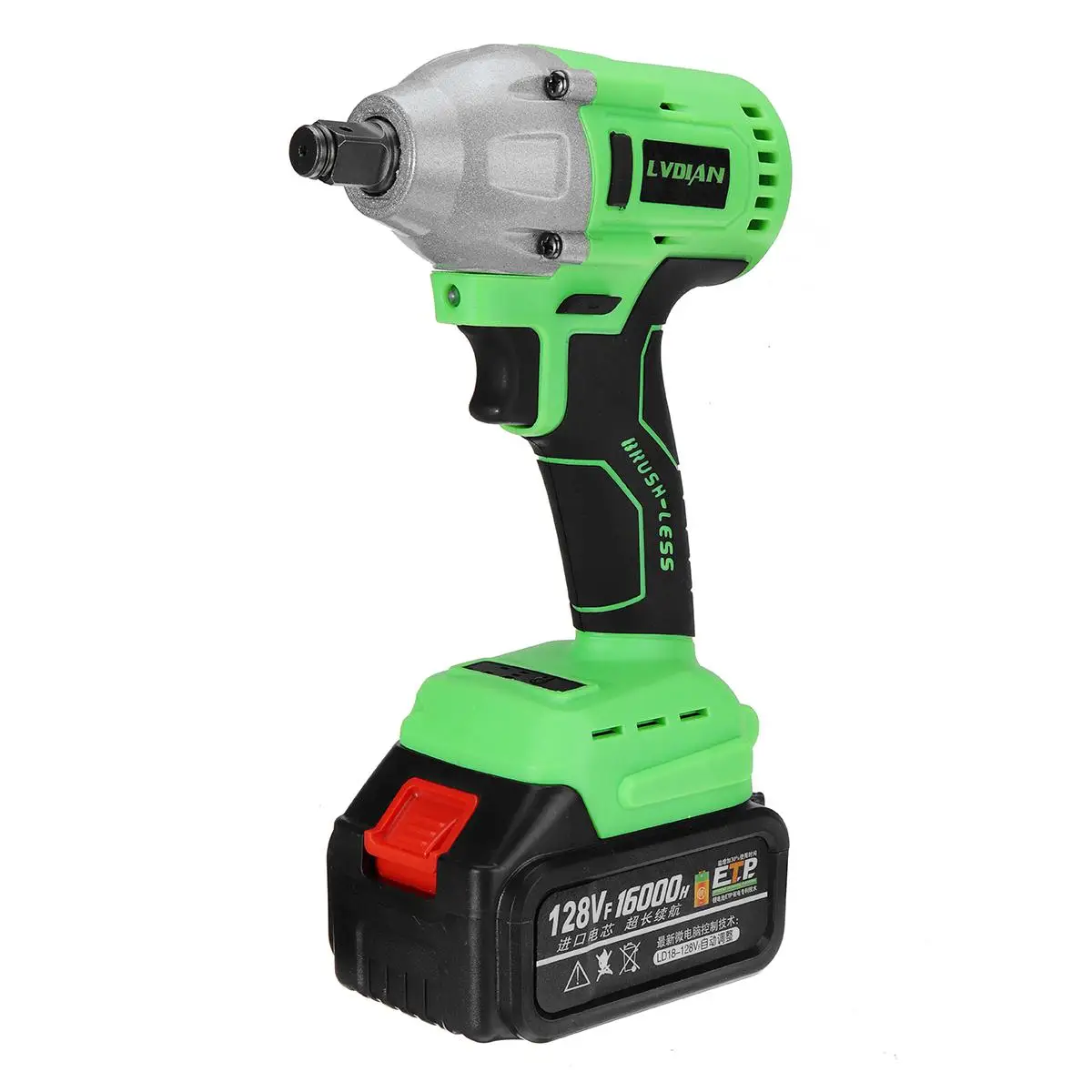 

doersupp Electric Wrench Brushless Cordless Impact Wrench Kit LED Work Light Driver Hand Drill Socket Battery US Plug Non-slip