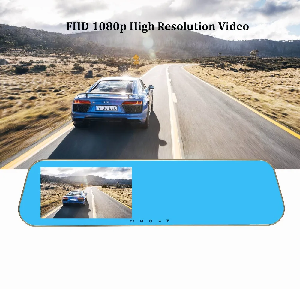 HGDO 4.3 ''FHD 1080P видеорегистраторы автомобильные регистратор car dvr с двойной