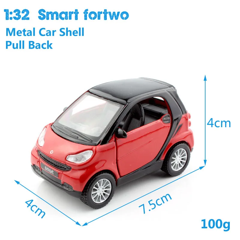 Масштаб 1:32 smart fortwo детский литый под давлением Автомобиль Мотоцикл