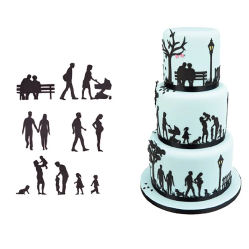 Пластиковый семейный резак для печенья животные фигурки йоги рыба бег помадка