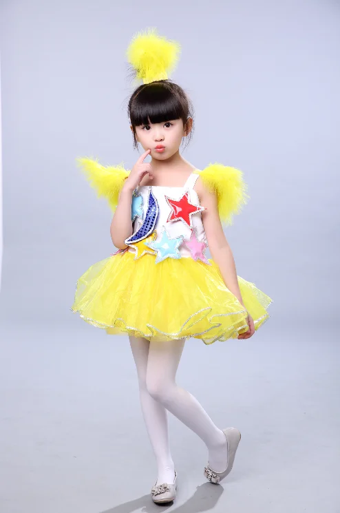 

2019 modern jazz dance costumes for kids dance dress for girls salsa dress stage Sequins costumes for singers