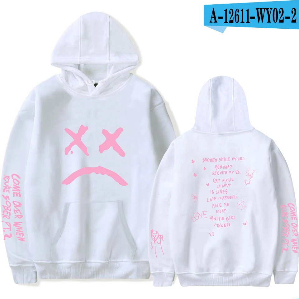 white New lil peep Hoodie Men and Women Fans Sweatshirt Hoodies Sweatshirts Long Sleeve Print Hip Hop lil peep Boy Casual Clothes - Цвет: white