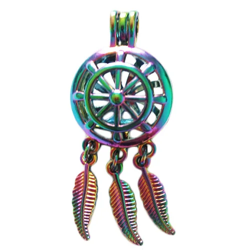 Rainbow Colored Dream Catcher Cage Pendant Star Dragon Owl Love Dreamcatcher Jewelry 5Pcs RPA1 | Украшения и аксессуары