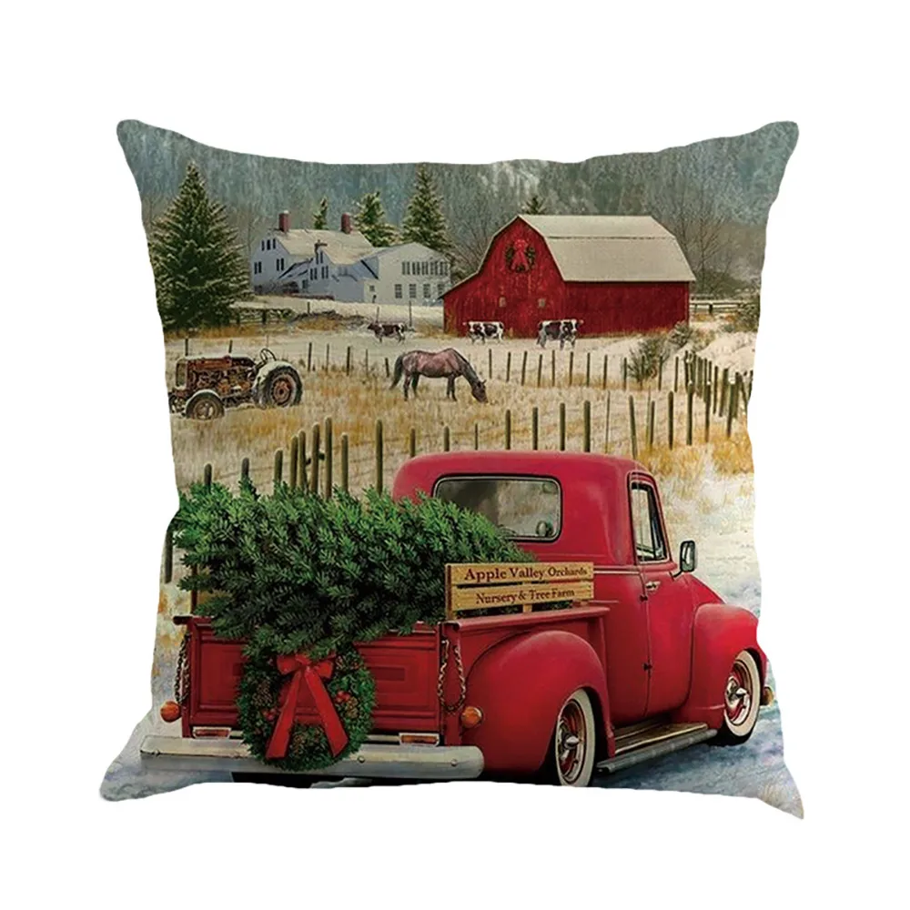 Наволочки на Рождество хлопок лен диван для дома талии Coussin наволочка подушки