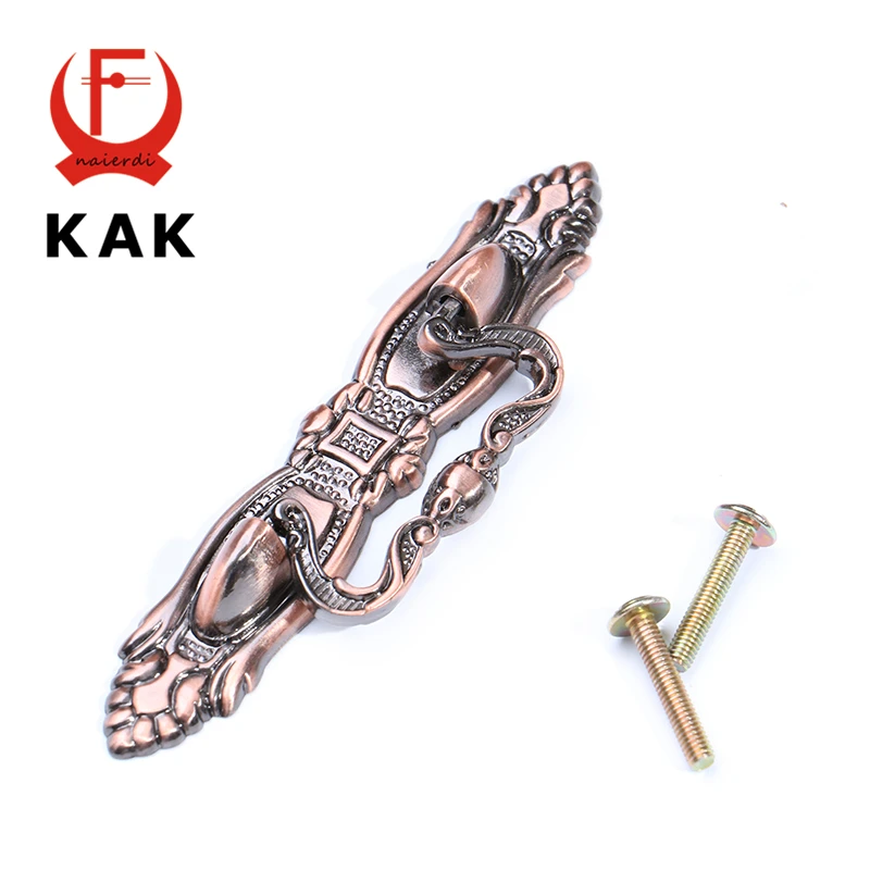 Красные и бронзовые винтажные ручки для кухонного шкафа 11х2 см домашнего ящика