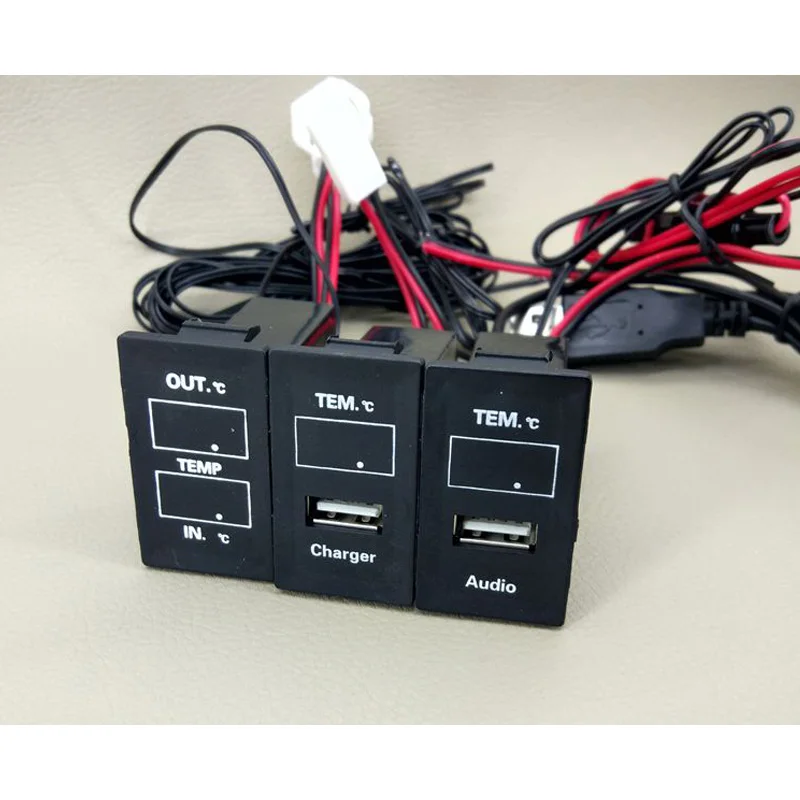 USB зарядное устройство аудио разъем напряжение выход дисплей температура VO L.V TEM