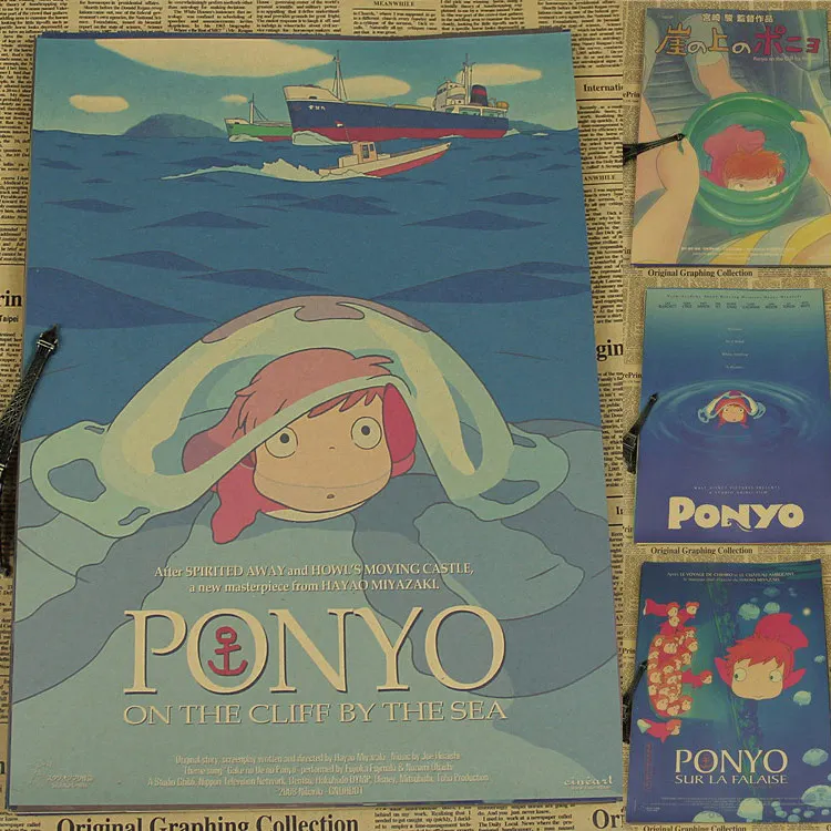 Постеры Ponyo Постер Миядзаки декоративные постеры для детской комнаты с японским