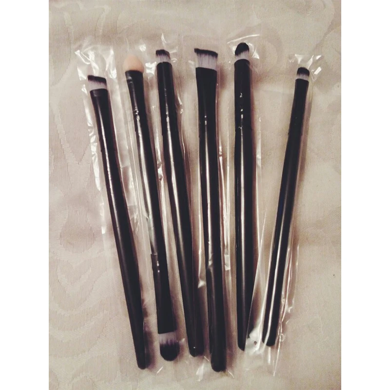 100% Комплект профессиональных кистей для макияжа из 6 штук высокого качества из дерева для косметики Помада Кисть Косметик Косметика набор подводка для глаз нос инструменты