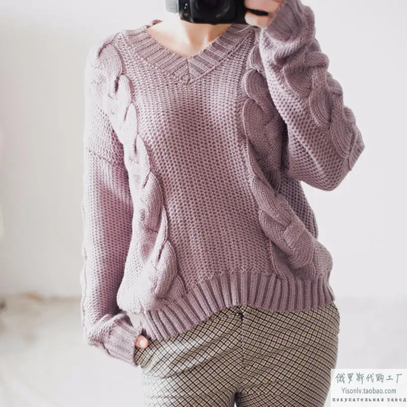Women Sweaters And Pullovers Hot Sale Cotton Acrylic Casual Poncho 2017 Autumn New Women's Sweater V-neck Thread Knit Woman | Женская