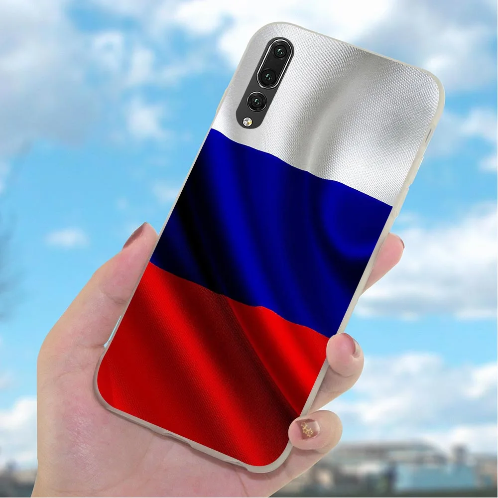 Мягкие чехлы из ТПУ задняя крышка с российским флагом чехол для телефона Huawei Honor 7X