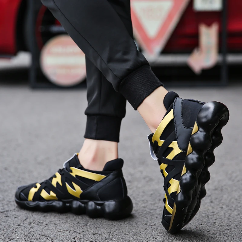 Plus Size Men Sneakers Red Black Gold Fashion Shoes Autumn Lace Up Zapatos Krasovki Unisex Tennis Masculino Casual | Обувь