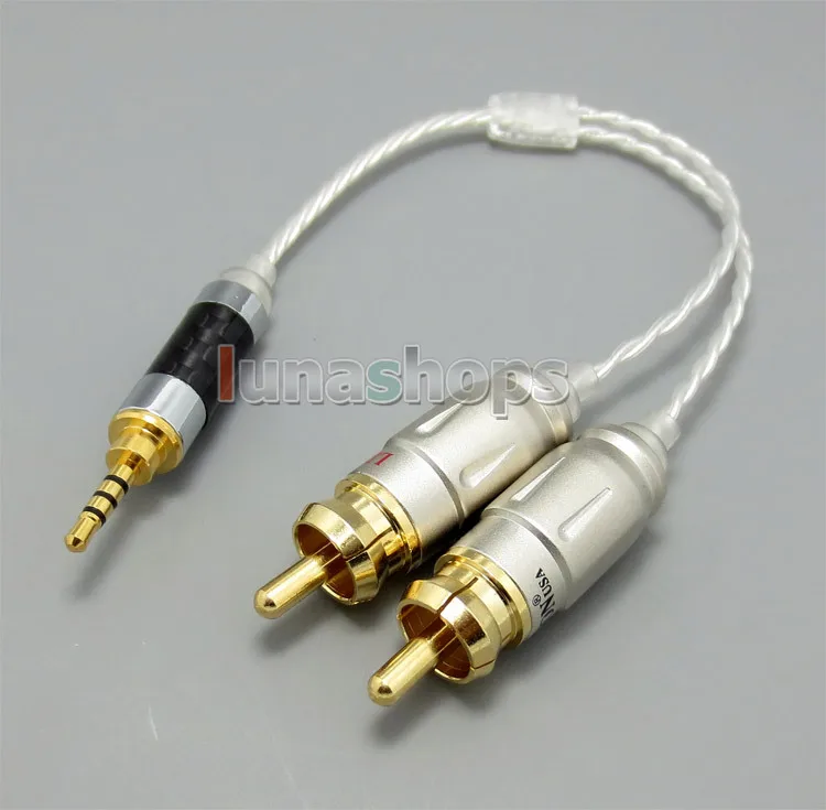 LN004907 TRRS 2 5 мм сбалансированный RCA Штекерный аудио адаптер серебряный кабель для