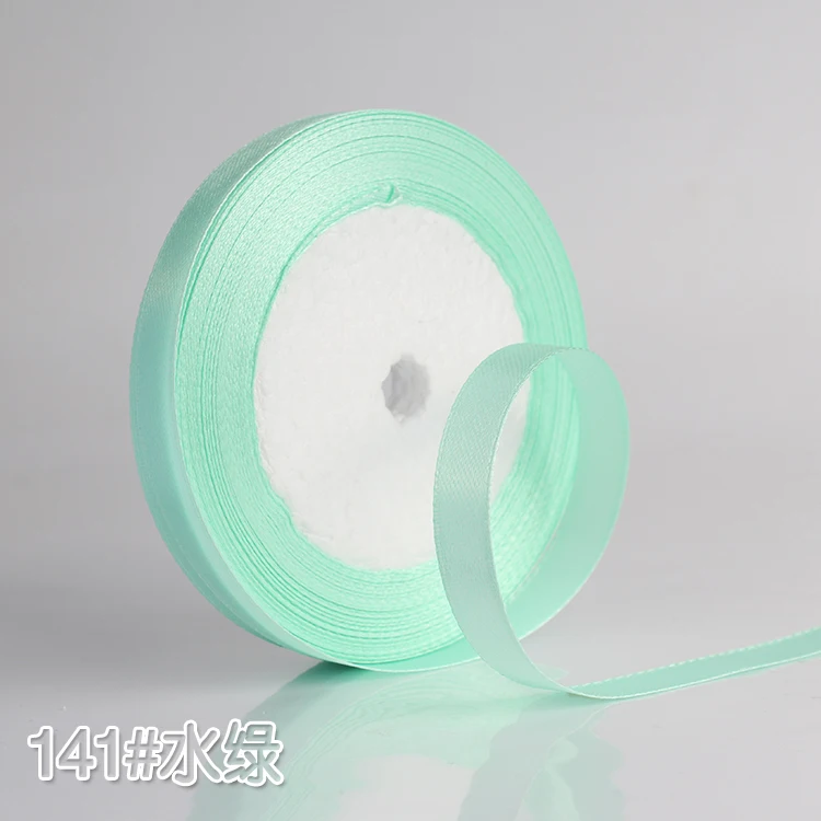 Water Green 6 мм шелковые атласные ленты для свадьбы, Рождества, дня рождения, украшения, сделай сам, бант, ленты для рукоделия, коробка для торта, упаковочные материалы для подарков - Цвет: Water Green