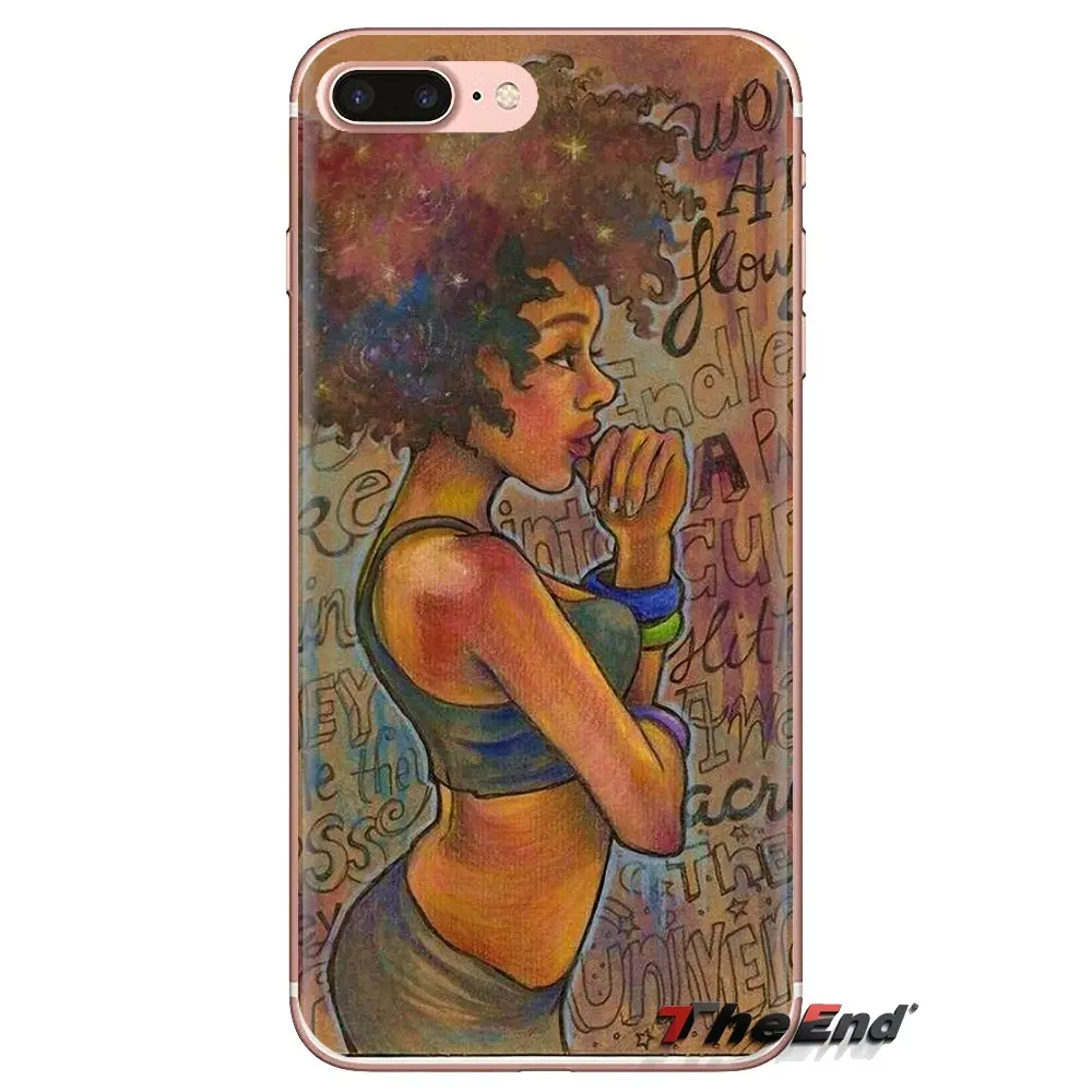 For iPod Touch Apple iPhone 4 4S 5 5S SE 5C 6 6S 7 8 X XR XS Plus MAX Soft Transparent Shell Cover NATURAL HAIR ART artist Works |