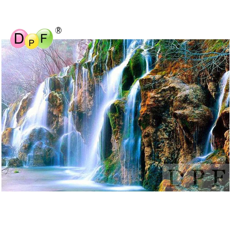 DPF Алмазная вышивка водопад алмазная живопись крестиком рукоделие мозаика