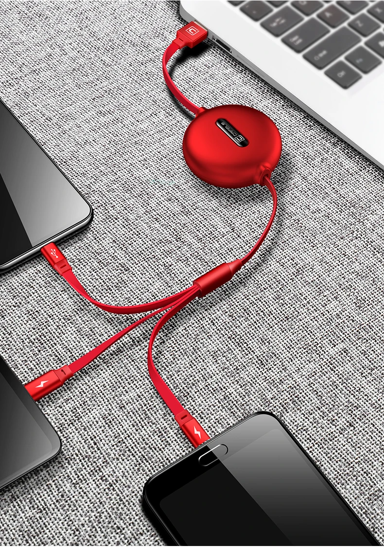 Брендовый 3 в 1 Выдвижной Micro USB Type C зарядный кабель для iPhone X XS Max синхронизации