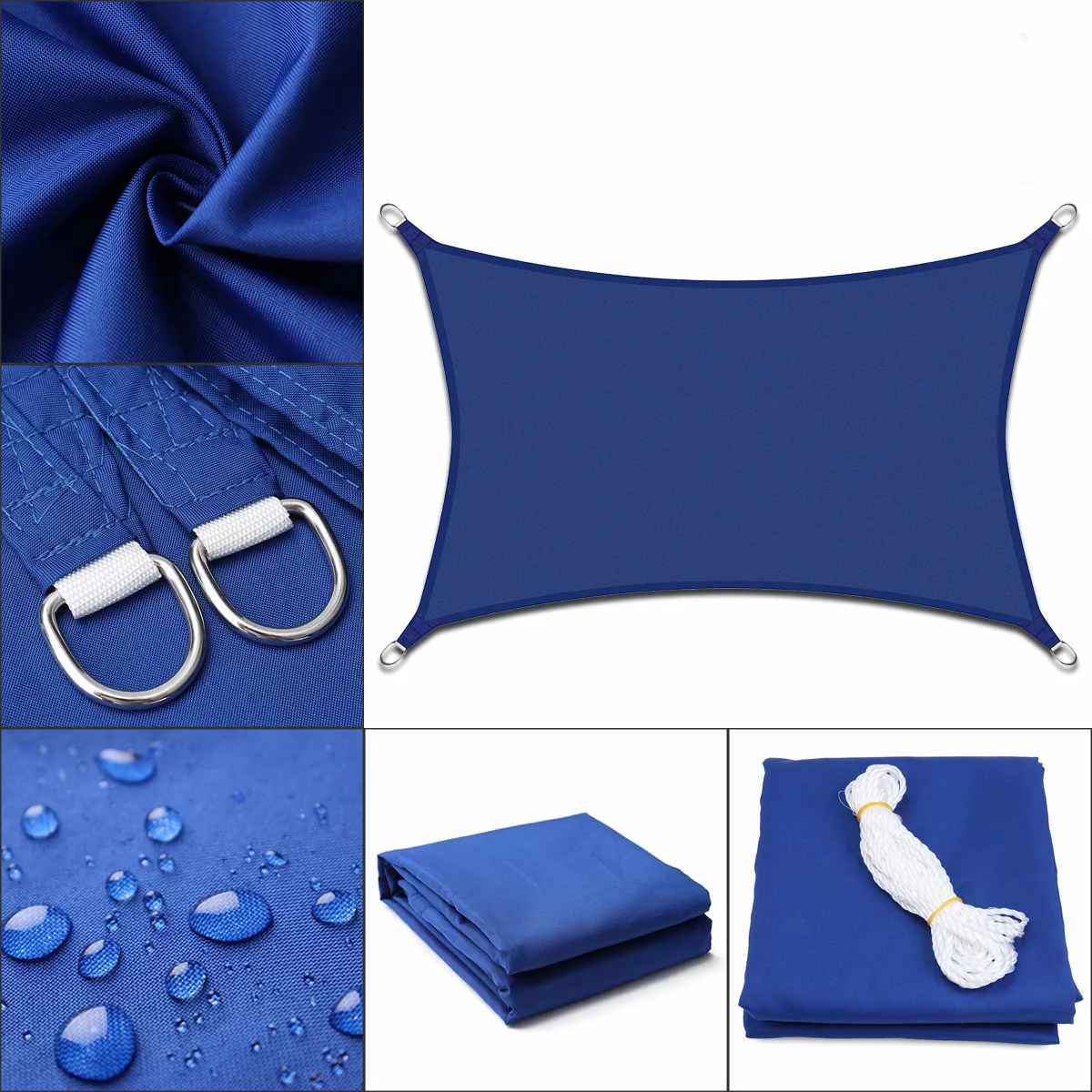 Royal blue 2,5x3 14 цветов козырек от Солнца Парус Открытый Патио газон бассейн прямоугольная крышка блок навес плавательный бассейн крышка палатка с защитой от солнца водонепроницаемый - Цвет: Royal blue