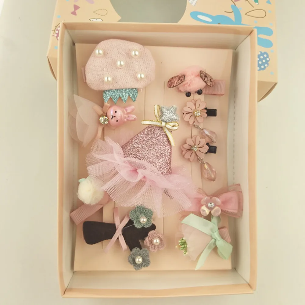 

New 10PCS Girl Bow Pearl Hair fashion Christmas Accessories Small Fresh Headwear loveliness Set 2018