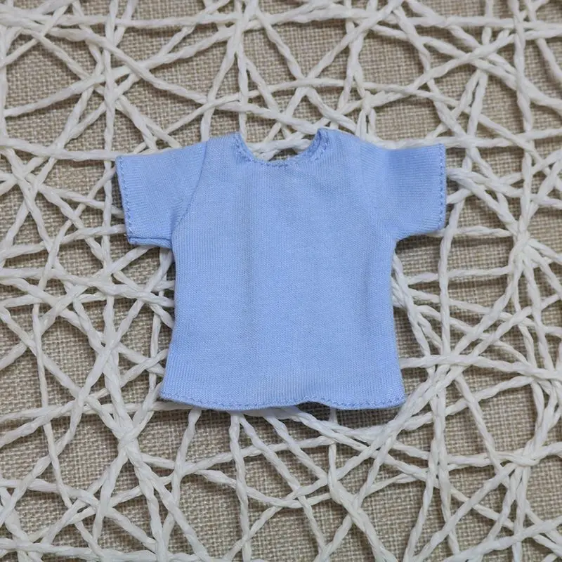 blue 1 шт. белая и черная Одежда для куклы, короткая футболка для куклы Blyth, аксессуары для куклы(подходит для куклы Blyth, Pullip, momoko, Licca, FR1/6 - Цвет: blue