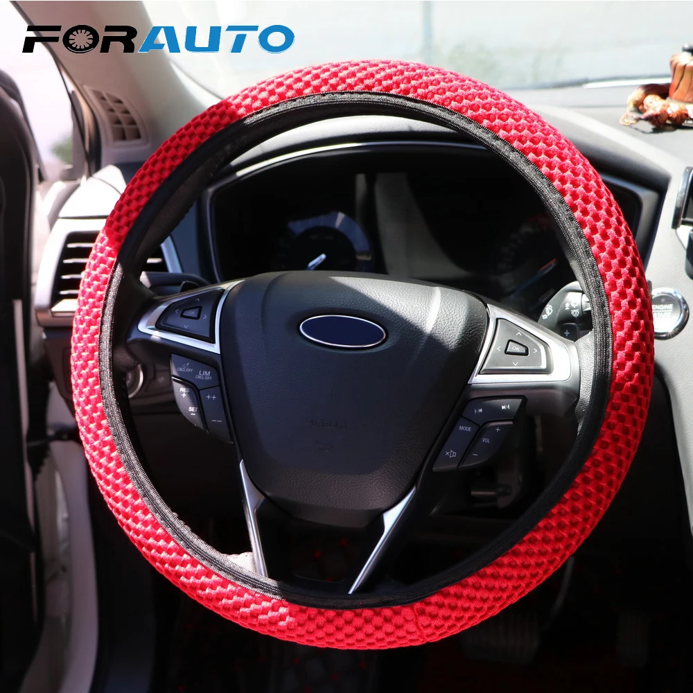 FORAUTO чехол рулевого колеса автомобиля сэндвич ткань воздухопроницаемость 4 Clolors