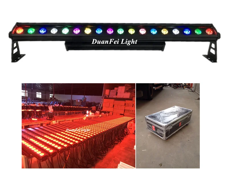 (6 шт. + flycase) Наружный 18x18 Вт 6 в 1 rgbaw uv ip65 dmx светодиодный настенный светильник