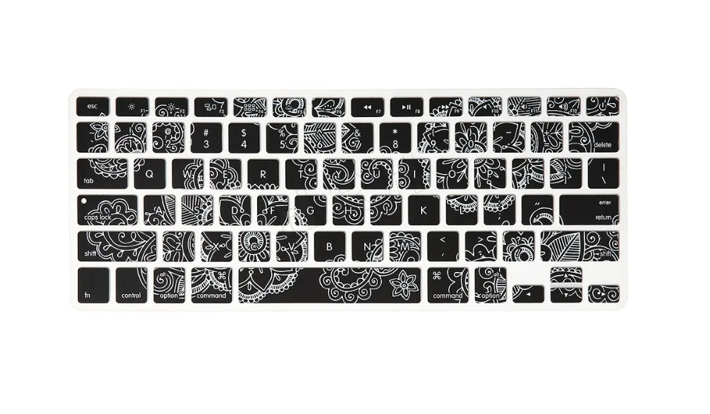 1 шт. силиконовая клавиатура для ноутбука с рисунком черной розы Защитная пленка