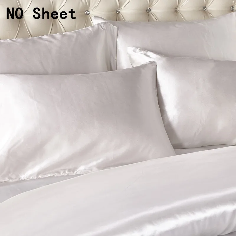 Enipate чистая шелкового атласа Постельное белье Мягкий полиэстер постельное