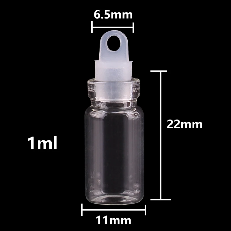 Диаметр 11x22x6 5 мм 1 мл tinyTransparent стеклянные бутылки с пластиковой крышкой для