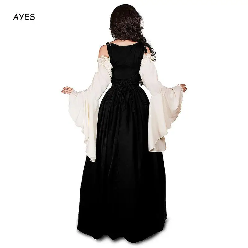 

Women Dress European Gothic Lolita Medieval Renaissance Women Customes Long Maxi Dress Victorian Lace Up Retro Vestidos Princess