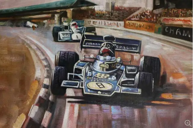 Профессиональный художник ручная работа картина маслом на холсте гоночный