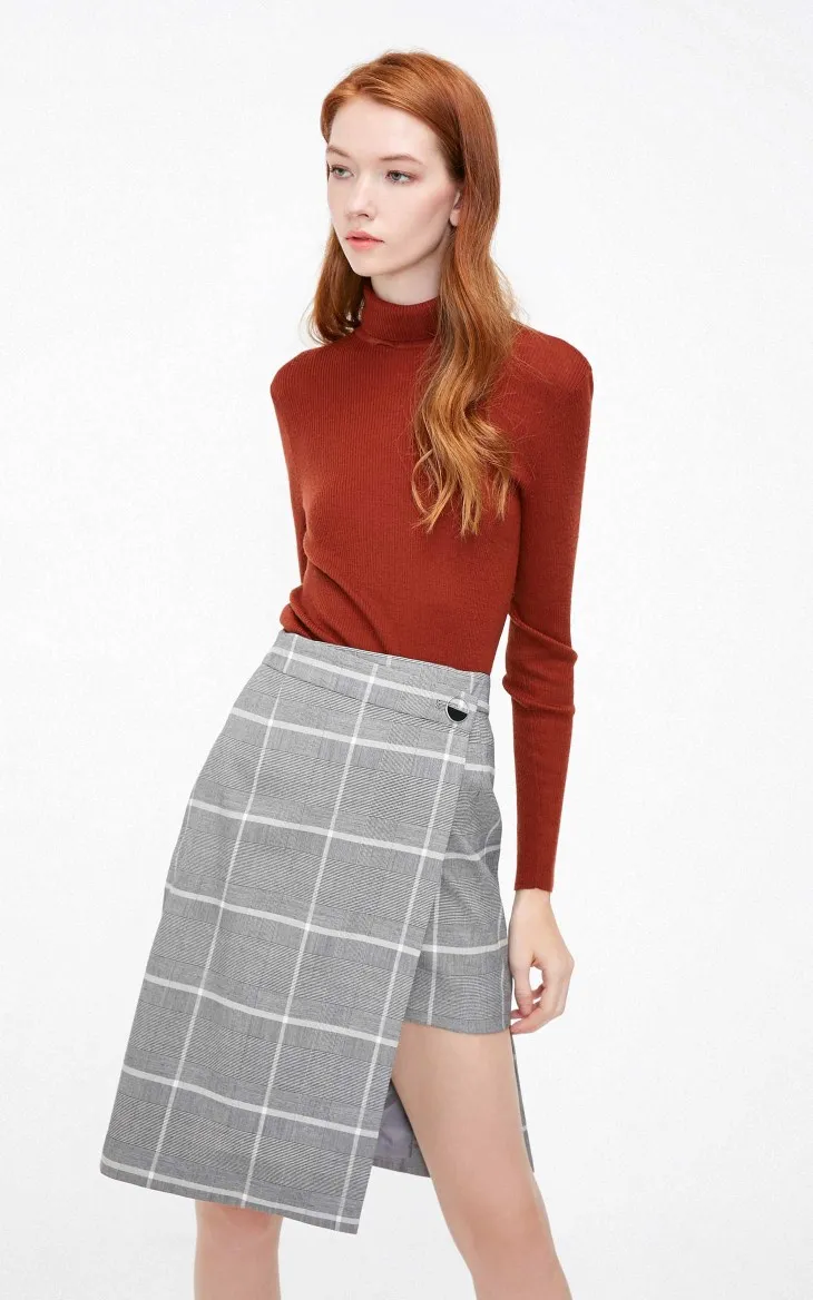 Vero Moda Женская клетчатая Асимметричная юбка миди с запахом | 318416508