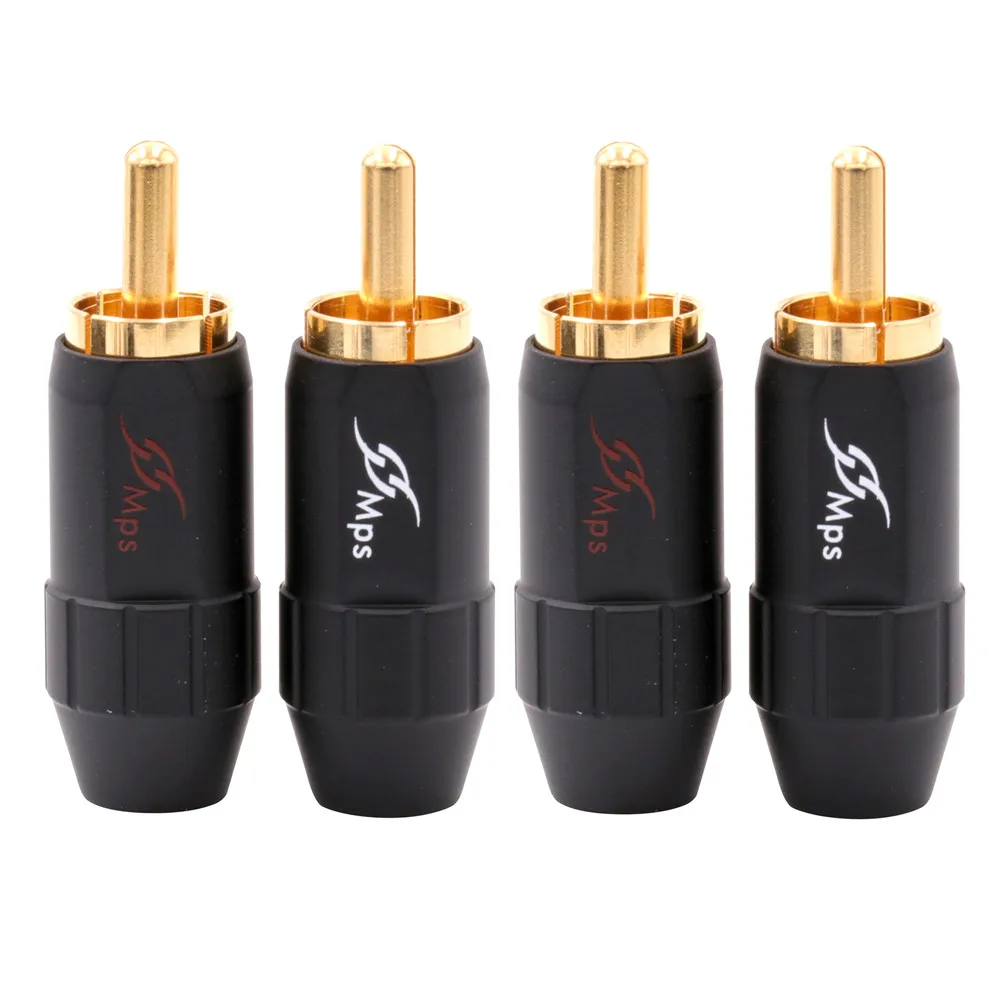 MPS Fish 4B2Pair MPS RCA мужской разъем Jack сигнальный разъем для CD DVD усилитель DAC Золото/родиевое покрытие медь - Цвет: MPS Fish 4B2Pair