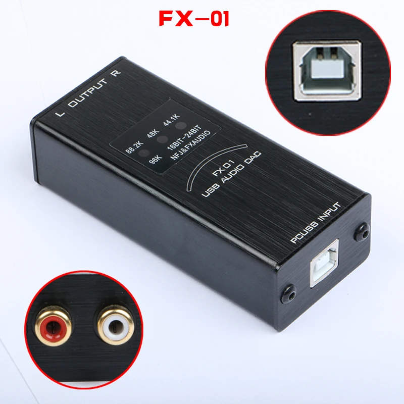 Новый FX аудио 01 USB DAC звуковая карта декодер частота дискретизации дисплей SA9023