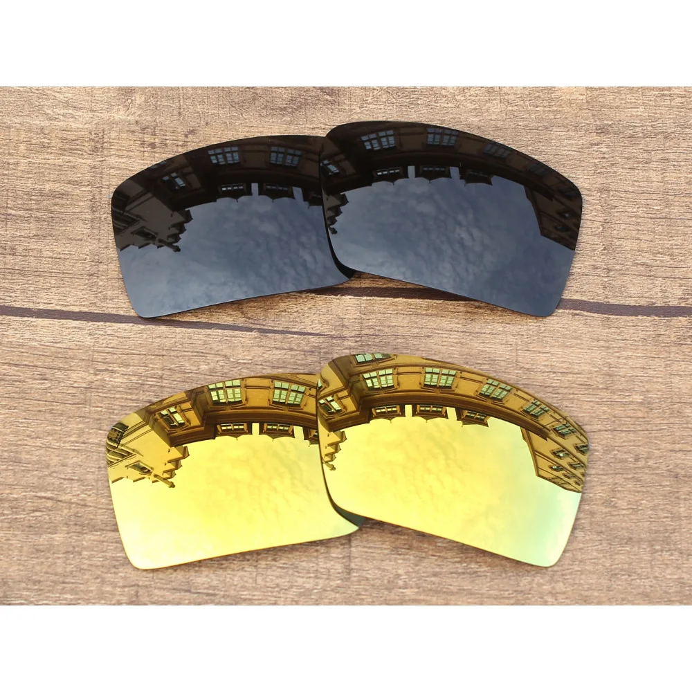 

Vonxyz 2 Pairs Stealth Black & 24K Mirror Polarized Replacement Lenses for-Oakley Eyepatch 2 Frame