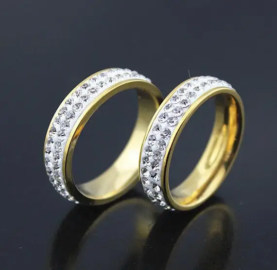 Кольца из нержавеющей стали с цирконом 2 ряда 3 30 шт. |