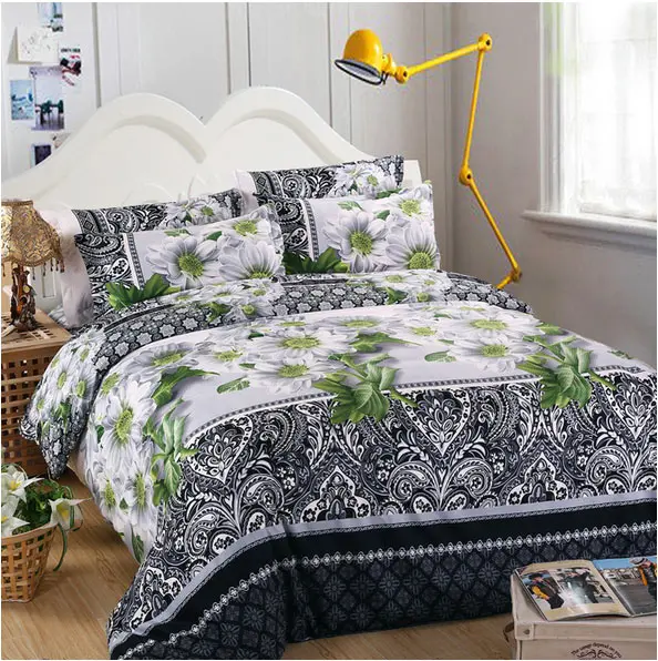 Fashion Luxury Printed 3D flower Bedding Set Queen King Full Size Bed linen Sheet Duvet Cover Pillow Case Sets c | Дом и сад