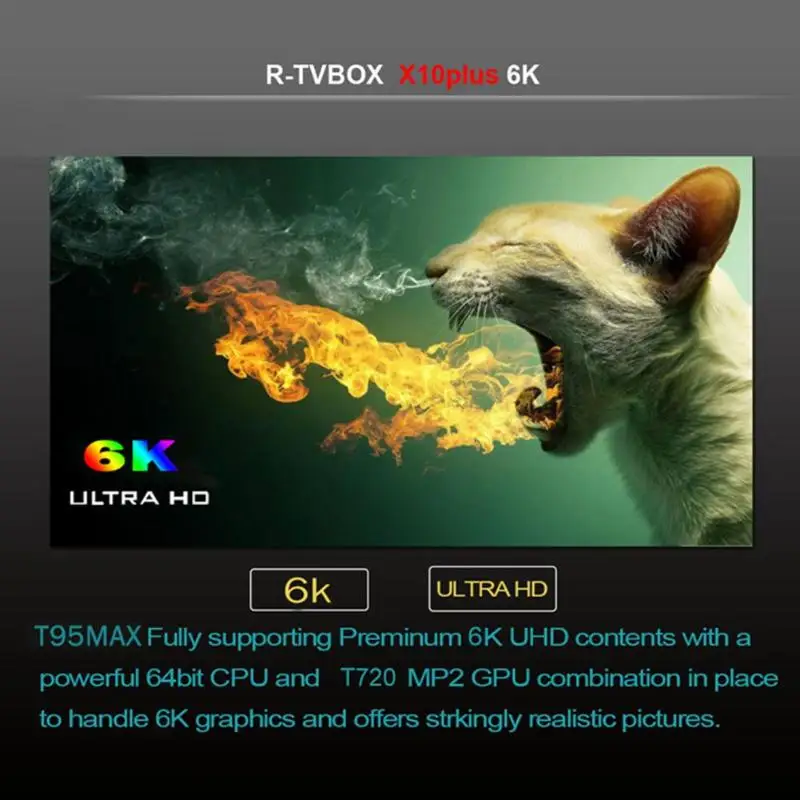 X10 Plus tv Box MJPEG и JPEG декодирование бесконечных пикселей Android 9,0 4+ 64G четырехъядерный WiFi 3D H.265 6K телеприставка