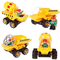 meoa 433 city seies 38pcs 5 in 1 deformation cement mixer truck set big building blocks moc bricks educational toys for children