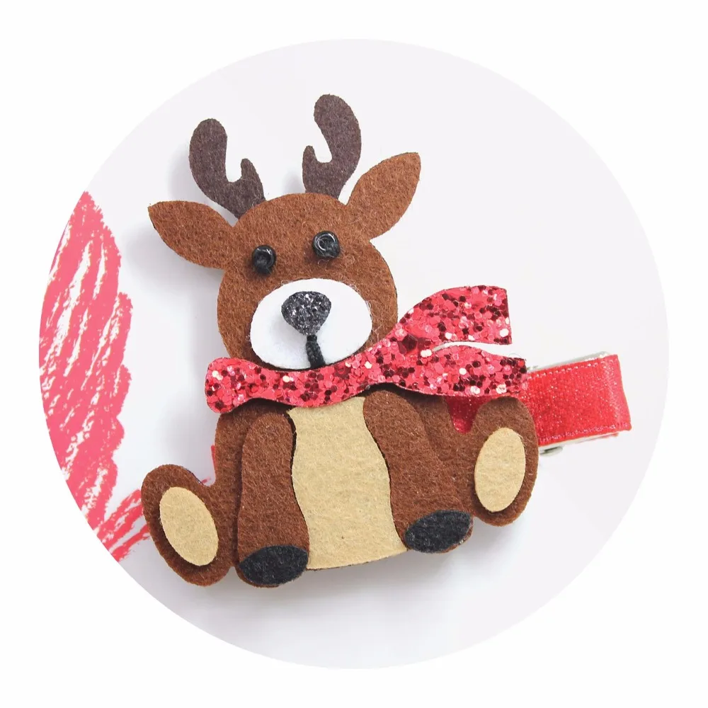 

Boutique 16pcs Fashion Glitter Reindeer Cane Snowman Santa Tree Stocking Hairpins Hair Clips New Year XMAS Party Headwear