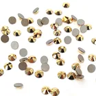 Стразы золотистого цвета без горячей фиксации, все размеры, стразы с плоским основанием, украшения для творчества и ногтевого дизайна, украшения для одежды и рукоделия