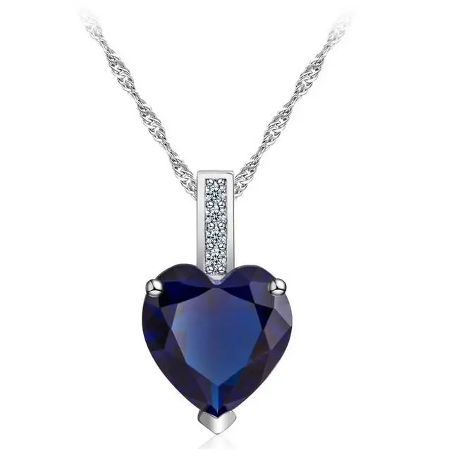 

White Gold Zirconia Heart Pendant Necklace Jewelry Valentin's Day Gifts