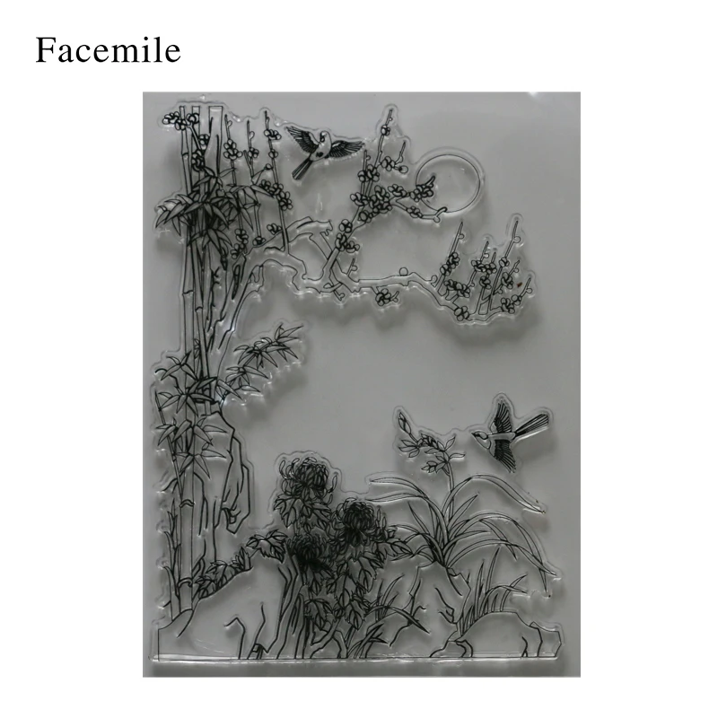 1 шт. дерево цветок птицы дизайн прозрачный альбом для штампов DIY фото карты