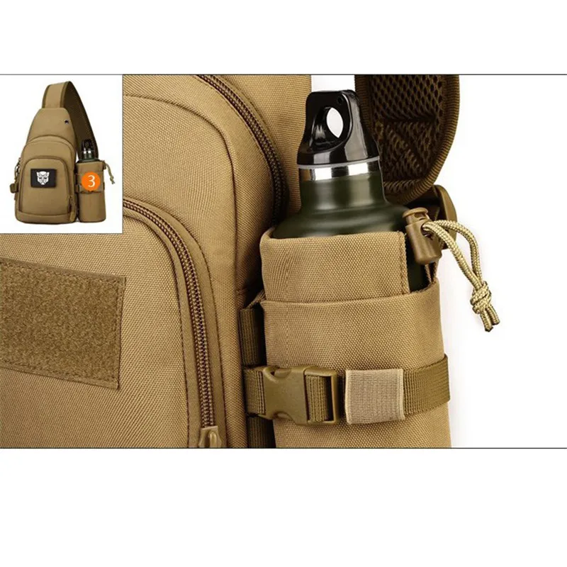 Men's bag military waterproof casual backpack nylon travel single shoulder men's women's breast bags free holograms | Багаж и