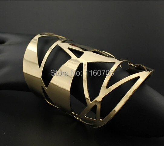 Женский и мужской широкий браслет с геометрическим узором открытая манжета из