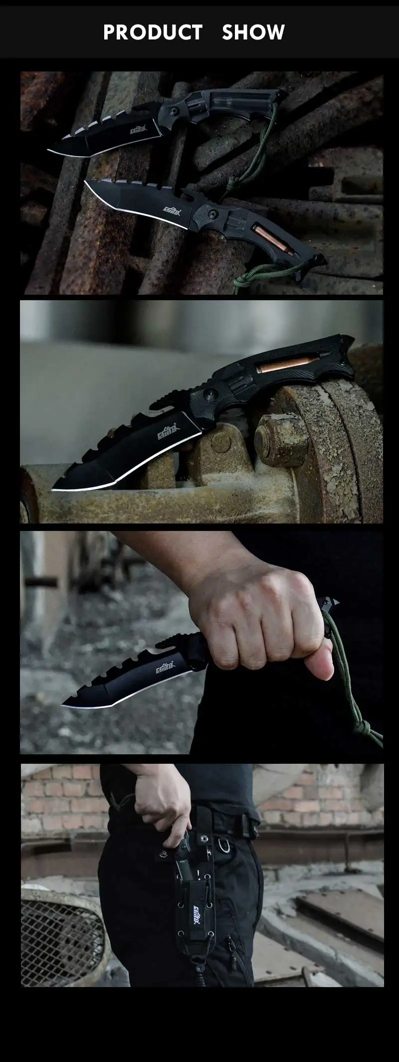 Тактический нож CIMA Bullet! Уличный охотничий нож для выживания, G10 ручка, AUS-8 сталь