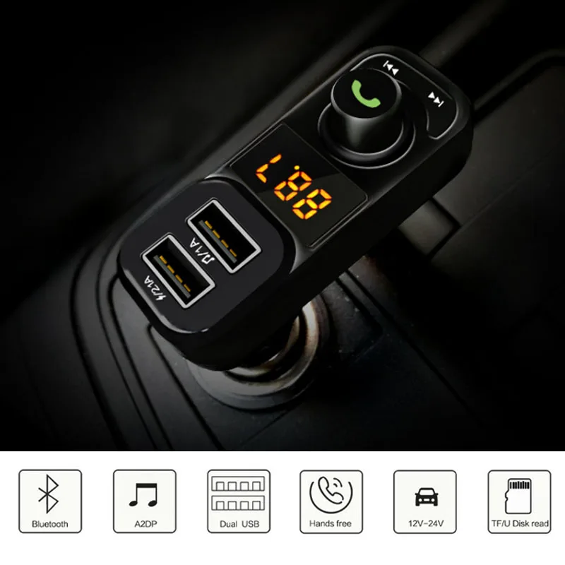 Автомобильный комплект jajabor с Bluetooth Handsfree fm-передатчиком беспроводной A2DP Автомобильный MP3-плеер Поддержка TF U диск двойной USB 5 В 3.1A Быстрая зарядка