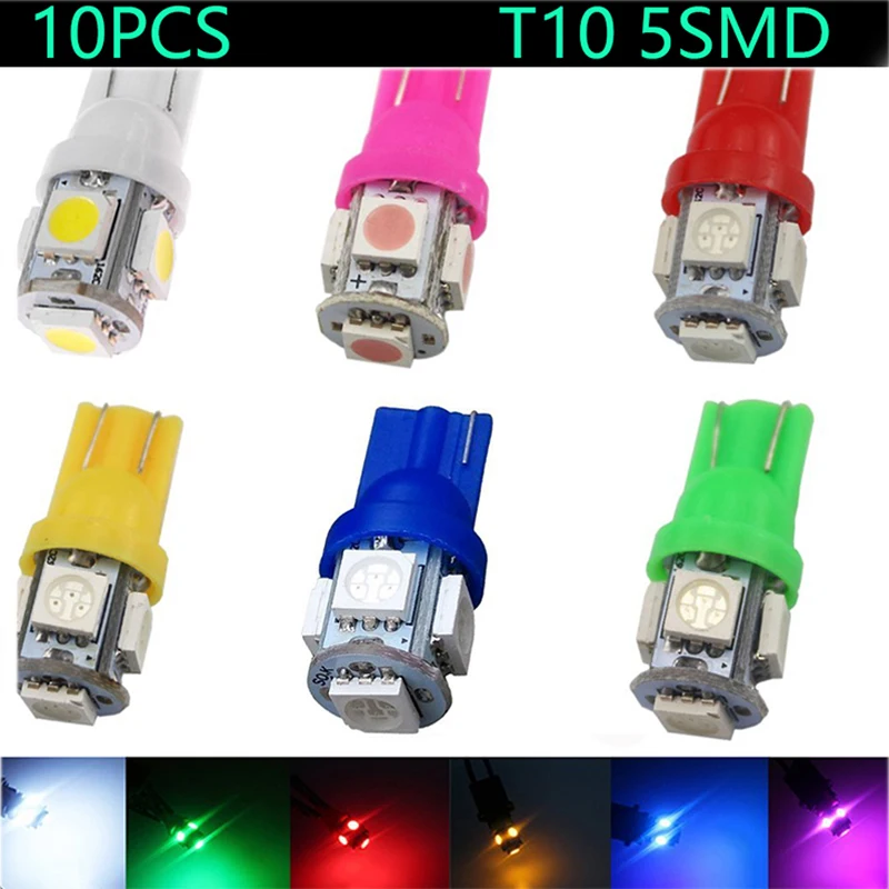 Carsty 10 шт. 194 светодиодный автомобильный наружный T10 чипы для W5W 168 2825 купольный