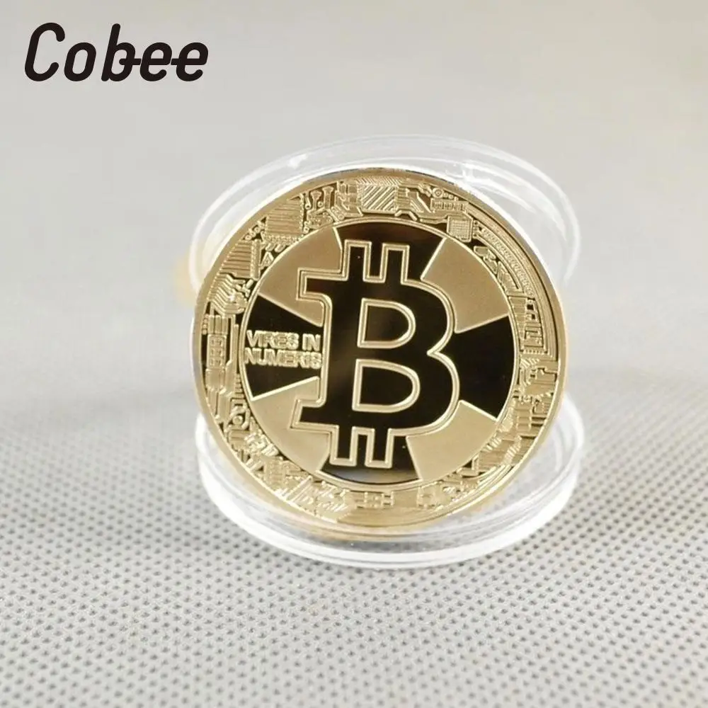 Cobee Биткоин монета памятная Сувенир Монета позолоченная Медь Металл диаметр 40 мм
