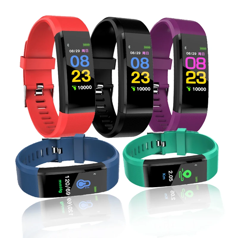 115 Plus Heart Rate Blood Pressure Monitor Smart Wristband Bluetooth Calorie Tracker Fitness Bracelet For Women Pedometer | Электроника