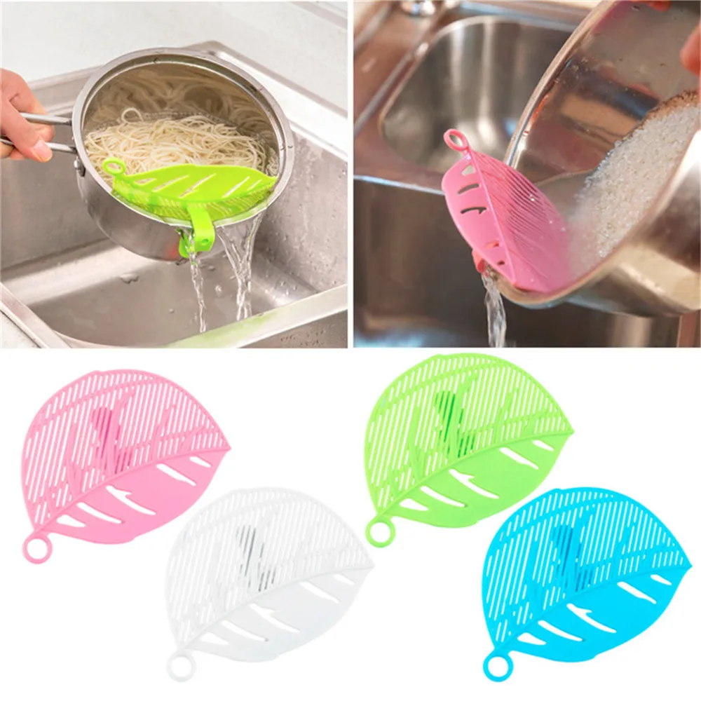 Practical Clean Leaf Shape Rice Strainer Sieve Beans Peas Cleaning Gadget for Kitchen Clips Tools 4 Colors Optional | Дом и сад